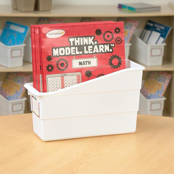 Really Good Stuff Durable Book & Binder Holders - 6 Pack - White - Image 4