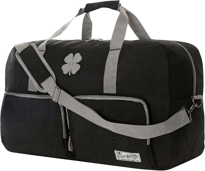 Lucky Brand Large Duffle Bag for Travel, Foldable Weekender Duffel bag | Travel Overnight Duffel bag, Adjustable Shoulder Strap, Front Zip Pockets, Spacious Capacity, Unisex Lightweight Travel Bag by LuckyBrand