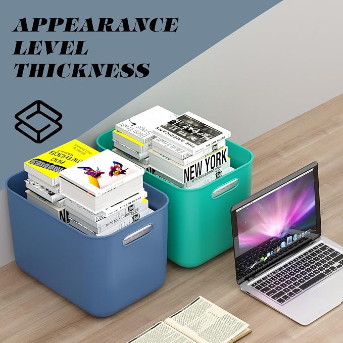 OWill 4-Pack 22L Plastic Storage Bins and Baskets for Efficient Home Classroom Organization – Multiple Colors containers for Kitchen, Cupboard Box, Bathroom Organizer on Shelves and Tubs - Image 7