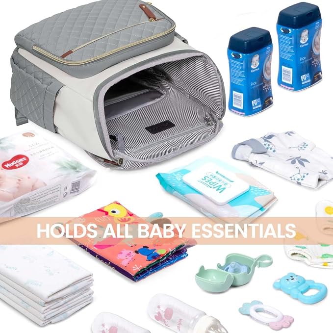 LOVEVOOK Diaper Bag Backpack Large Capacity Baby Bag with Portable Changing Pad, Multifunction Baby Travel Backpack - Image 6