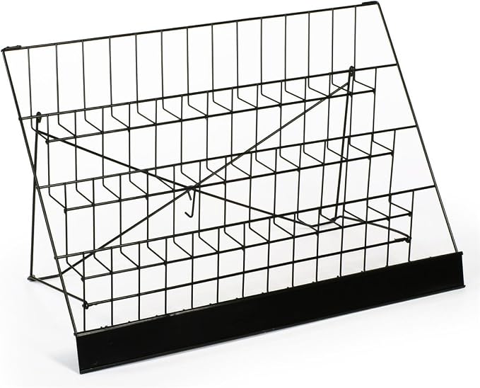 Displays2go Countertop Display Rack for Literature, 4 Open Tiers | Black Wire, Works with Magazines and Brochures, Each Level Holds up to (3) 8.5x11 Magazines, WRC4T2925 - Image 2