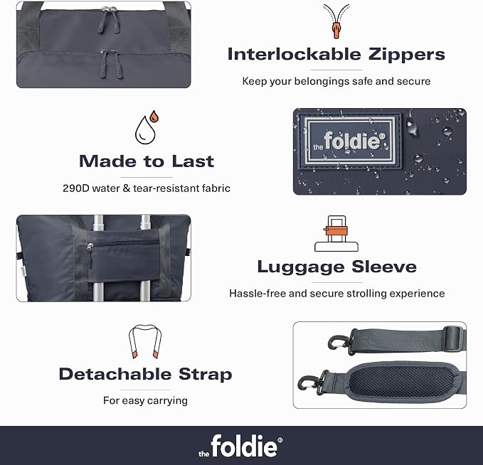 The Foldie Foldable Travel Bag for Women - 40L Weekender Bag with Multiple Pockets - Carry On Expendable Travel Bag - Image 5