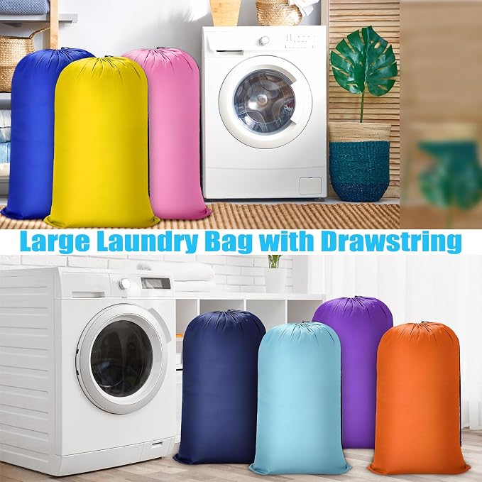 Sanwuta 40 Pcs Large Laundry Bags Bulk,Mulitcolor | 38" x 24" Travel Laundry Bags for Clothe, Washable Heavy Duty Bag, Camping College Apartment - Image 2