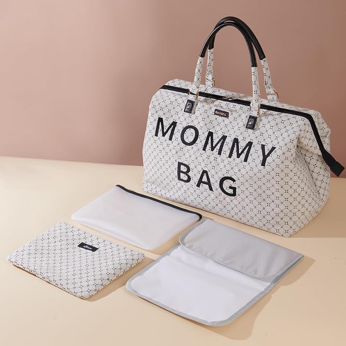 SUNVENO Mommy Bag, Large Hospital Bag with Changing Pad, Organizer Pouches & Luggage Sleeve for Travel & Diaper Essentials - Image 11