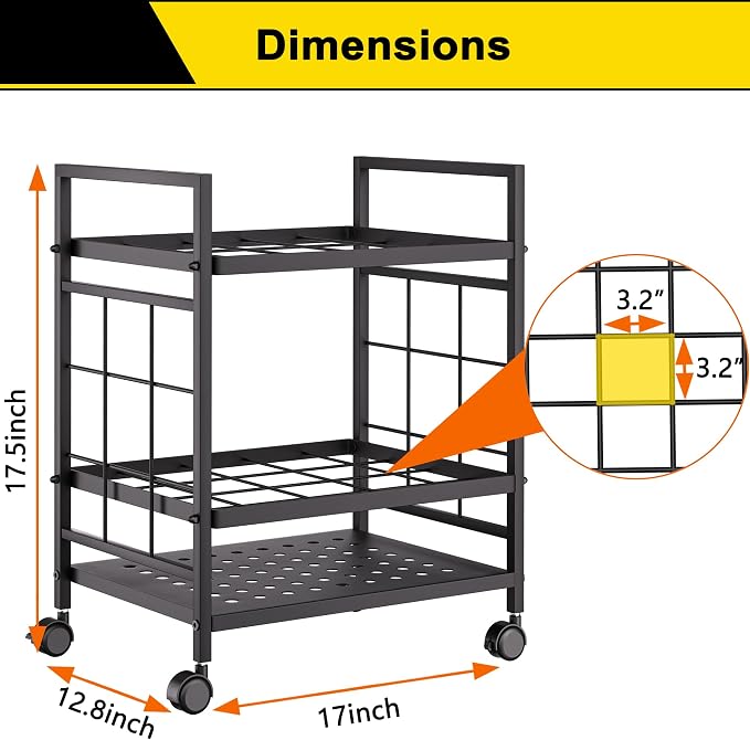 Blueprint Storage Rack, Blueprint Holder with Wheels, Used for Storing Blueprint/Carpet/Map/Poster/Architectural Construction Plan, 20 Slots(3.2" x 3.2"), Silent Wheel for Home, Office, School(Black) - Image 3