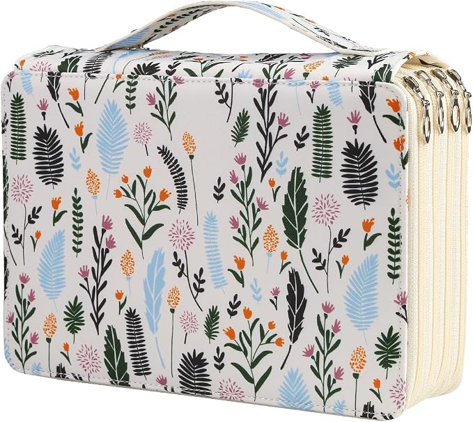 200 Slots Colored Pencil Case Organizer, 4 Layer Bag | Twill Oxford fabric,203 elastic loops,detachable handle,for travel, home storage,drawing tools,creative gifts by Lbxgap