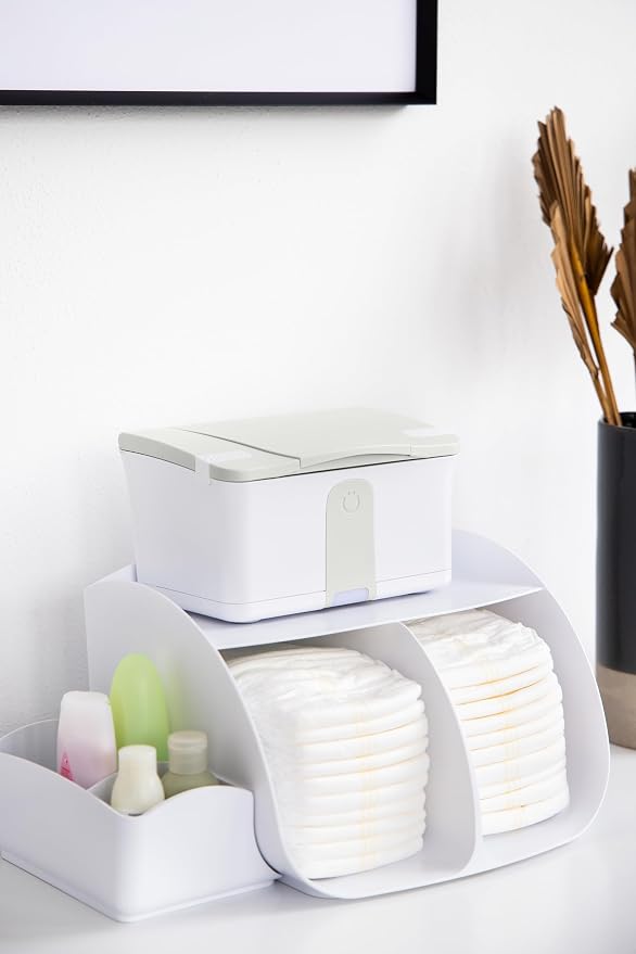 Ubbi Tabletop Diaper Caddy, Diaper Storage, Caddy Organizer, White | Non-Skid Rubber Feet, Baby Diaper Caddy Organizer for Wipes & Baby Accessories, Newborn Nursery Essential - Image 4