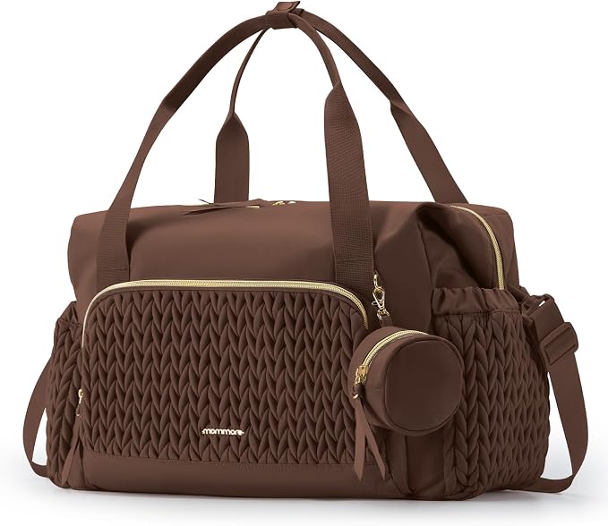 mommore Diaper Bag Tote Large Travel Baby Bag with Pacifier Case | Portable Changing Pad, Insulated Pocket & Stroller Strap, Baby Essentials Maternity Bag , Hospital Bag for Labor Delivery by mommore