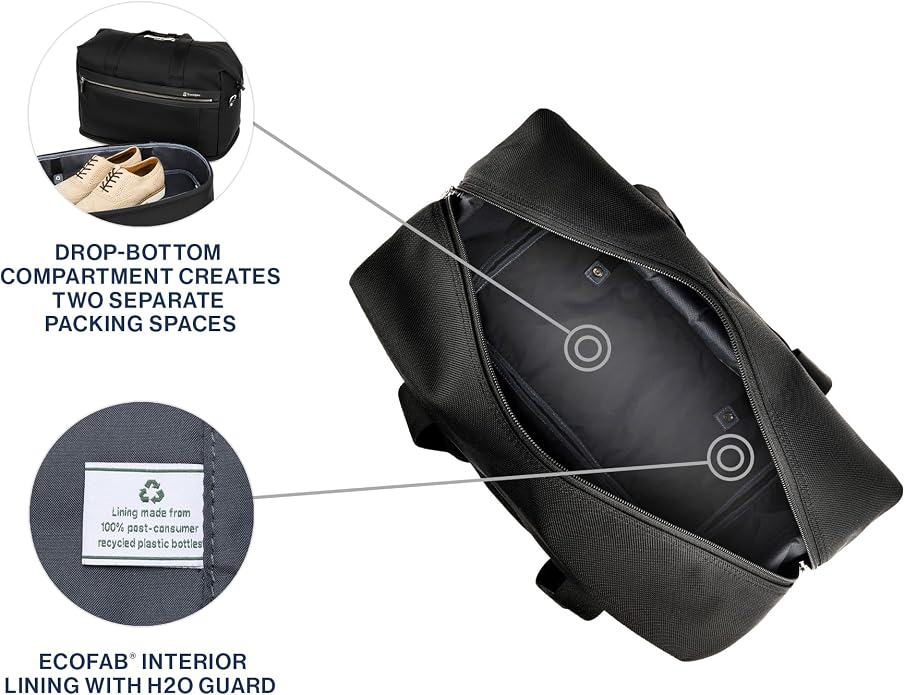 Travelpro Platinum Elite Carry on Soft Travel Drop-Bottom Weekender Bag, Overnight, Men and Women - Image 3