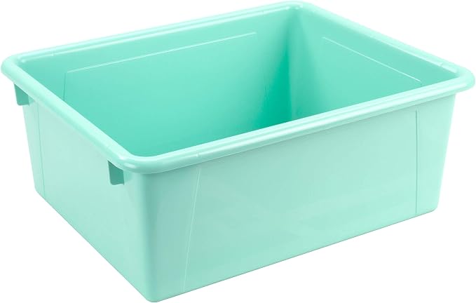 Storex Letter Size Deep Storage Tray – Organizer Bin for Classroom, Office and Home, Teal, 5-Pack (62529U05C) - Image 4