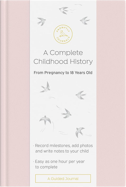 A Complete Childhood History: From Pregnancy to 18 Years Old (Powdered Lilac, Purple, Leatherette) | Baby Book and Pregnancy Journal | Baby Memory Book by PromptlyJournals