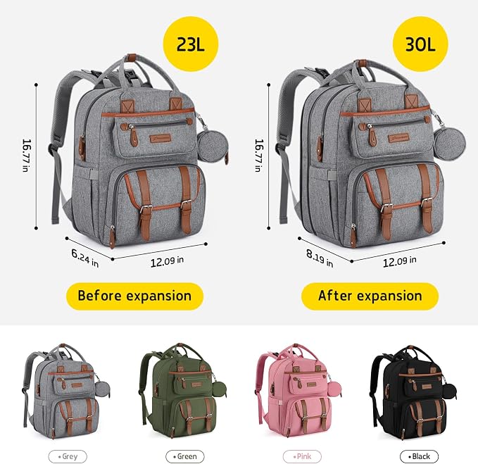 Maelstrom Diaper Backpack, 30L Gray - Image 5