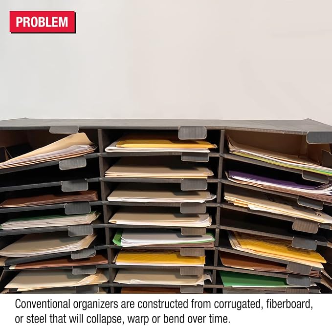 Ultimate Office TierDrop Desktop Organizer, 9 Compartment Sorter, 3-Wide | Sorts documents, forms, mail for office or classroom; modular no-tool assembly design, easily expands with add-on tiers - Image 2