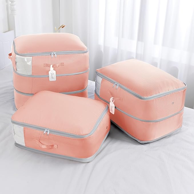 DIMJ Comforter Storage Bag - 110L Ultra Space Saving Self Compression Organize 6 Pack for Duvet, Pillow, Bedding, Blanket Storage Organizer Nylon Compression Bags - Image 7