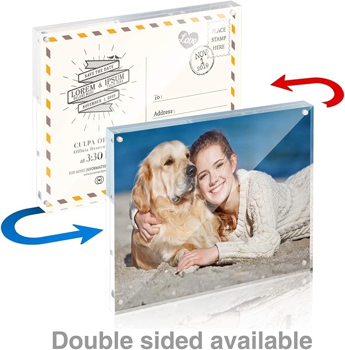 8x10 Acrylic Frame 3 Pack,20MM Thicker Frameless Clear Picture Frames | Freestanding Double Sided Magnetic Picture Frame,Acrylic Picture Frames for Desktop Display with Microfiber Cloth,Gift Ideal - Image 2