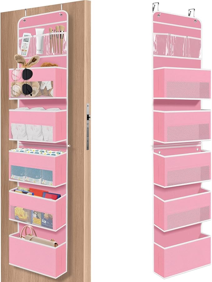 1Pack Over The Door Organizer Large Capacity Hanging Storage Room Organizer | 40 lb Capacity, Ultra-Sturdy, Detachable, Mesh Design with Clear Window, Space-Saving Organizer for Pantry, Nursery & Closet by SpaceHacks