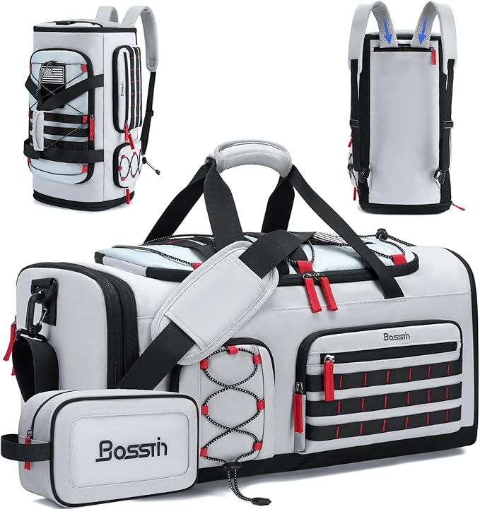 BOSSTIN Gym Bag for Men & Women, 45L-50L Expandable Sports Duffle Bag | Convertible Duffel Backpack, Comes with Toiletry Bag, Shoe Compartment & Wet Pocket, for Workout, Weekender, Overnight Travel by BOSSTIN