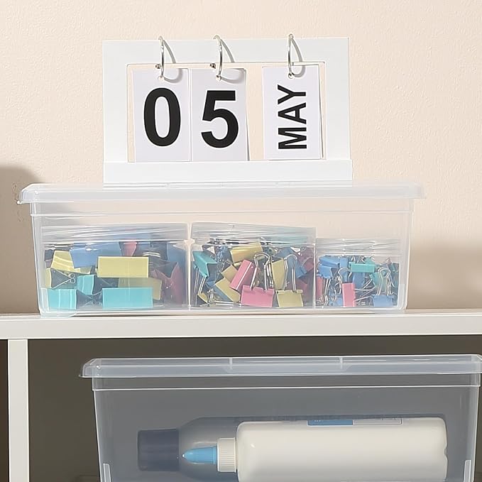 novelinks 12 Pack 6 Quart Stackable Shoe Storage Bins with Lids (Clear) | Clear Shoe Storage Boxes, Shoe Bins, Shoe Containers, Shoe Boxes Clear Plastic Stackable, Craft Organizers and Storage - Image 8