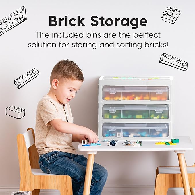 IRIS USA Desk Organizer |Made in USA| 3-Tier Cases - White/Clear | Fits 12"x12" Paper, Built-In Handles, Storage Unit with Supply Top for Craft, Art, Office Supplies, Pens & Pencils - Image 7