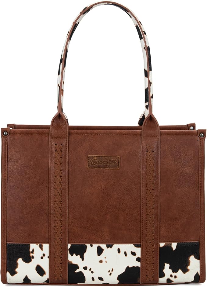Montana West × Wrangler Tote Bag for Women Western Cow Print Purse Designer Top Handle Handbags - Image 3