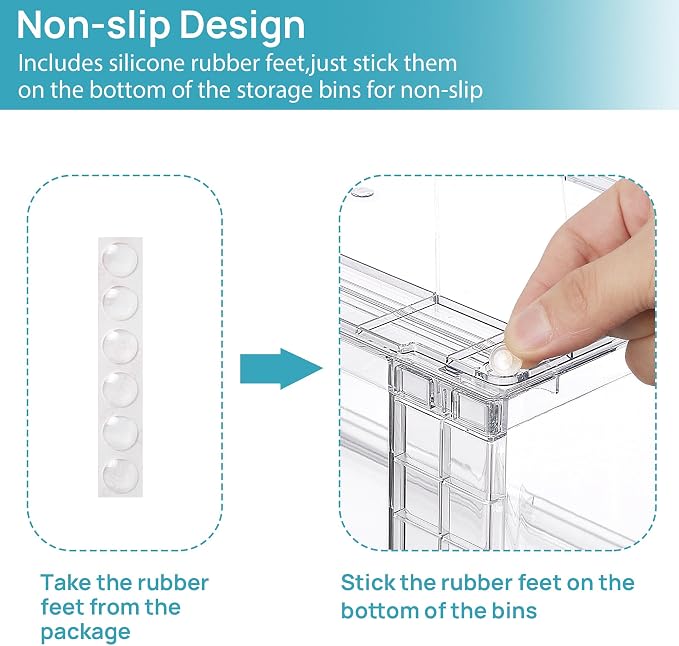 Vtopmart Clear Stackable Storage Drawers, 4 Pack Wide Organizer Set | Wide and Medium Pull-Out PET Drawers with Stackable Design for Balanced Storage, Kitchen Cabinets, Closets and Pantry - Image 7