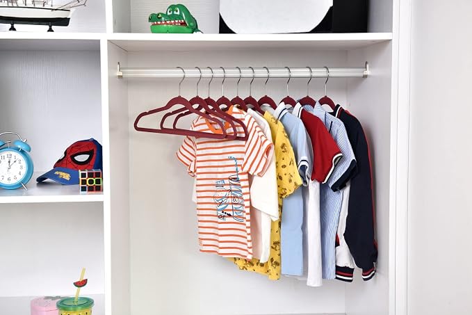 Quality Children's Plastic Non Velvet Non-Flocked Thin Compact Hangers Swivel Hook for Shirts Blouse Coats (Raspberry, 240) - Image 8