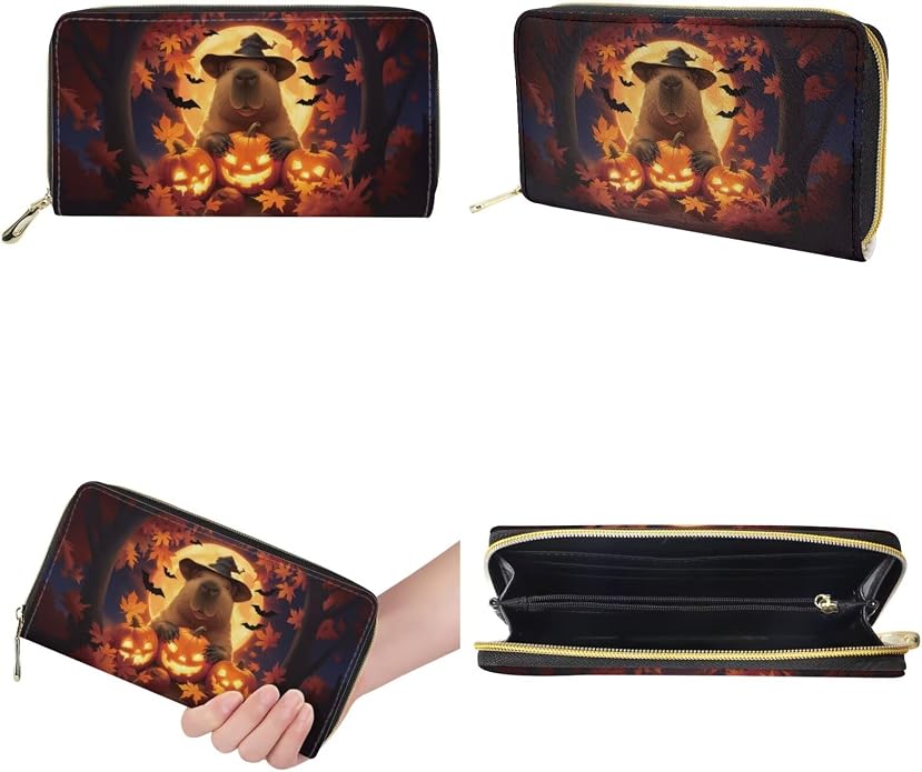GIFTPUZZ Women Top Handle Bags Handbags with Zipper Leather Wallet Cash Card Phone Holder and Makeup Bag Set 3pcs - Image 7