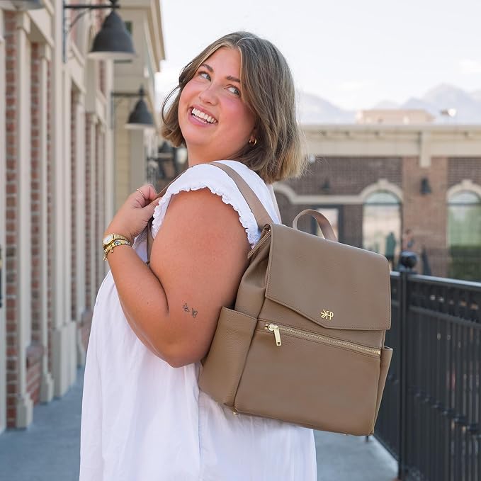 Freshly Picked Mini Diaper Bag II Backpack – Premium Vegan Leather Small Baby Bag without Changing Pad, Compact, Lightweight & Stylish for Moms On-the-Go, Toffee - Image 2