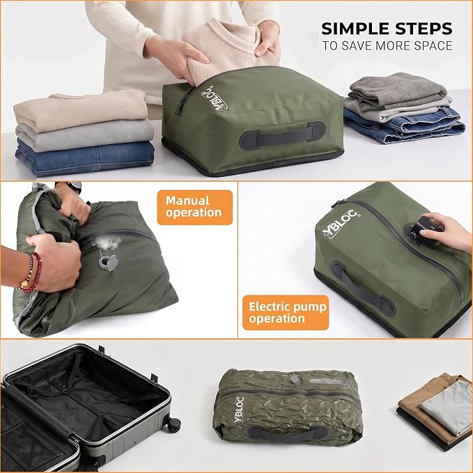 YBLOC Vacuum Bags for Travel - 1 Pack 24L Reusable Compression Bag, Space Saver (Up to 60% for Bulky Items), IP67 Waterproof TPU for Luggage, Carry-On & Backpack, Seasonal Storage (Without Pump) - Image 7