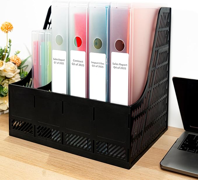 4 Packs A4 Paper Storage Boxes, 8.5 x 11 Plastic Portable Project Case for US Letter Size, Multi-Purpose Thick Scrapbook Storage Box for Office - Image 4