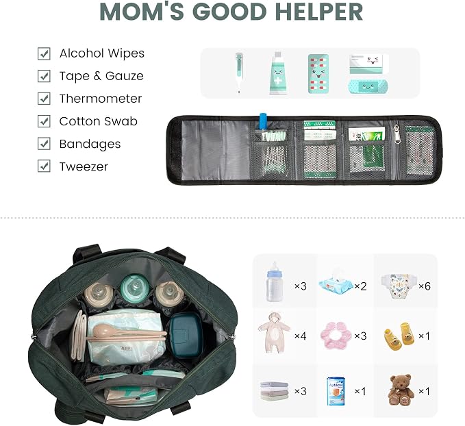 LOVEVOOK Diaper Bag Tote, Baby Diaper Bag Waterproof Travel Diaper Tote with Changing Pad - Image 3