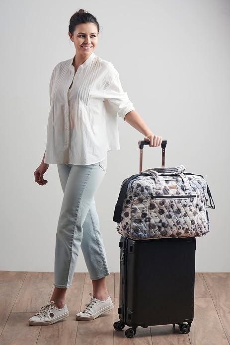 Maison d' Hermine Weekender Bags for Women Cotton Quilted Duffel Overnight Luggage Weekend Bag for Men Gym Gifts Travel | Overnight Luggage Weekend Bag for Men Gym Sports Gifts Duffle bag Business Travellers Trip Spring Summer - Image 3