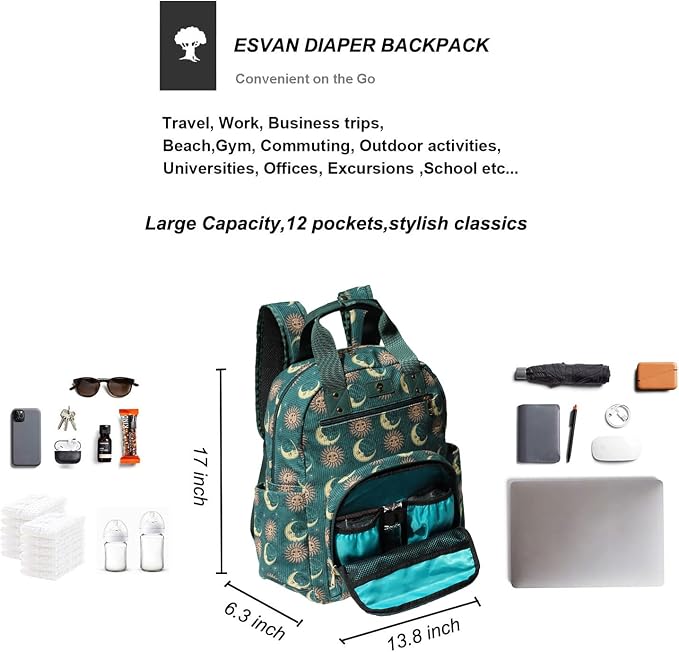Diaper Bag Backpack Corduroy Multifunction Baby Fashion Travel Pack office Laptop Bag - Image 3