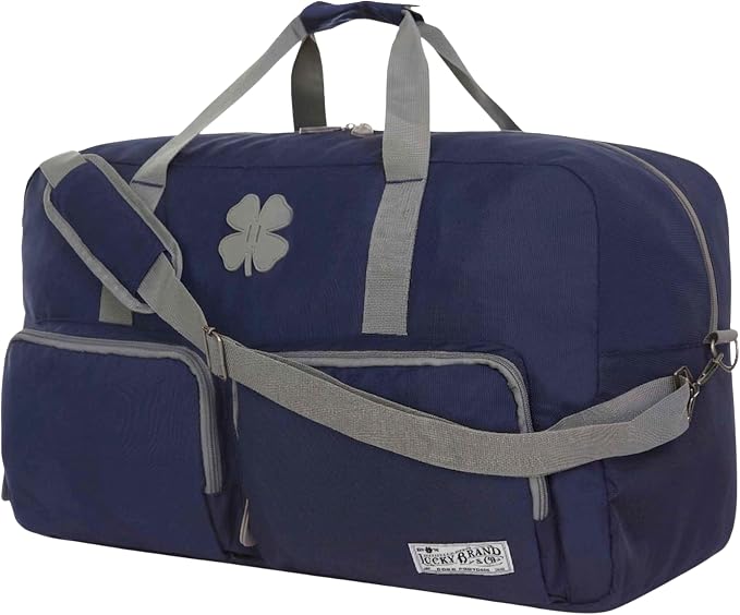 Lucky Brand Large Duffle Bag for Travel, Foldable Weekender Duffel bag | Travel Overnight Duffel bag, Adjustable Shoulder Strap, Front Zip Pockets, Spacious Capacity, Unisex Lightweight Travel Bag by LuckyBrand