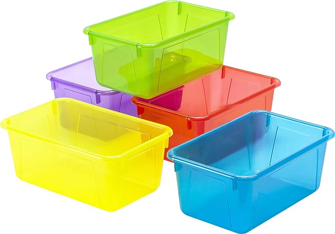 Storex Small Cubby Bin, 12.2 x 7.8 x 5.1 Inches, Assorted Candy, 5-Pack (62490U05C) by Storex