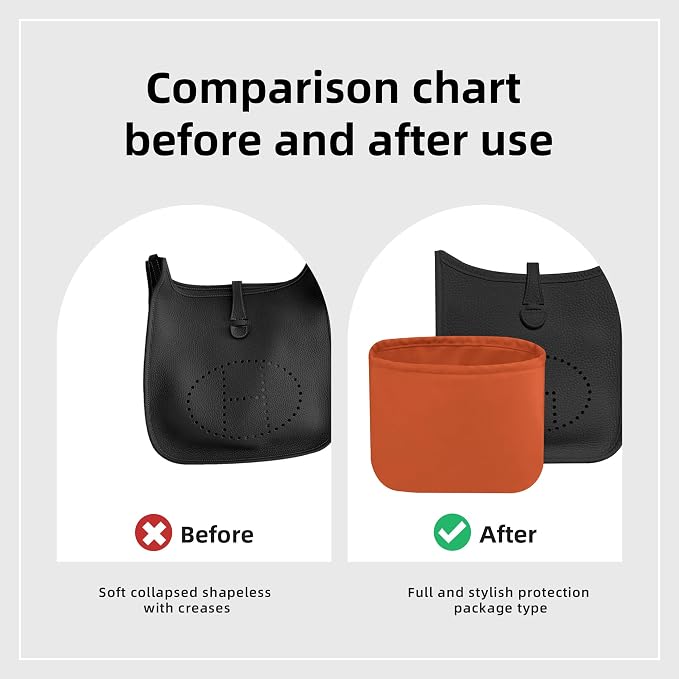 DGAZ Silk Purse Organizer Insert for Evelyne Bag(Vitality orange,TGM) | Soft and Lightweight,Perfect Fit,Multi-pocket Storage,Bag Protector,Luxury Bag Care,Handmade,for Smooth Bag Organizer - Image 4