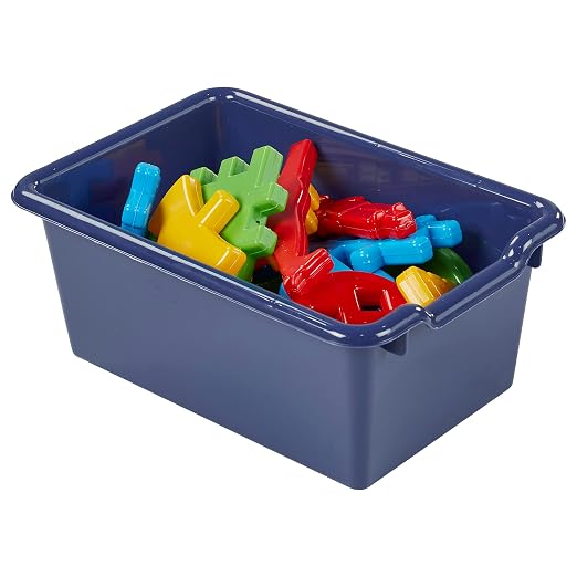 ECR4Kids Scoop Front Storage Bins, Multipurpose Organization, Navy, 10-Piece | Durable plastic, GREENGUARD Gold Certified, 1.2 gallon capacity, lightweight & nestable, built-in handle, classroom/home use - Image 11