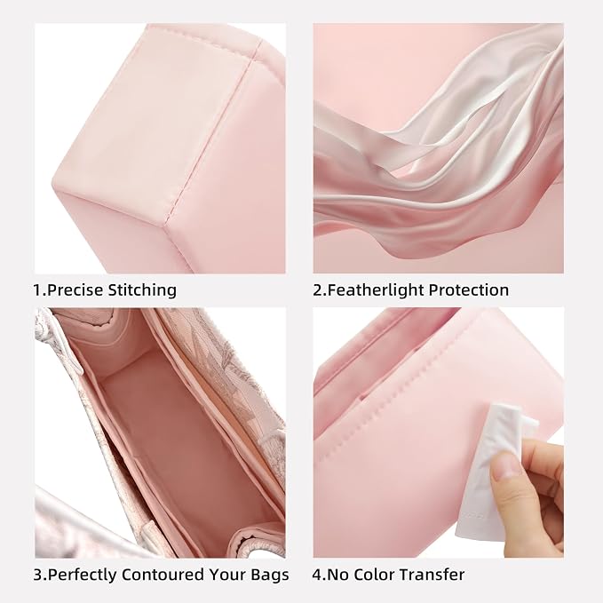 DGAZ Silk Purse Organizer Insert For Dior Book Tote mini/S/M/L，Silky Smooth Bag Organizer，Luxury Handbag & Tote Shaper（Pink，BT-Mini） | Soft and Lightweight,Perfect Fit,Multi-pocket Storage,Bag Protector,Luxury Bag Care,Handmade,for Smooth Bag Organizer - Image 3
