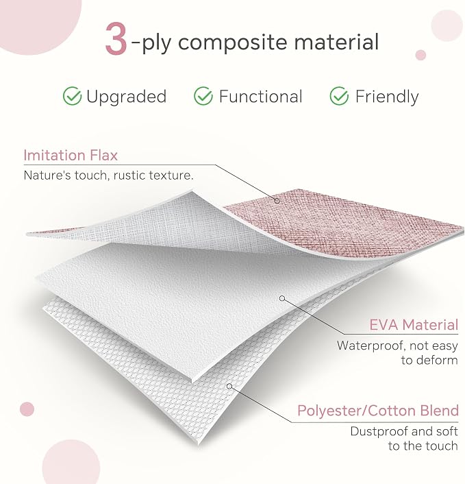 FinishingBo 11 inch Cube Storage Bin with Handles 6 Pack | Foldable Basket, Fabric Storage Bins, Closet Storage, Home Organizer (White/Pink) - Image 3