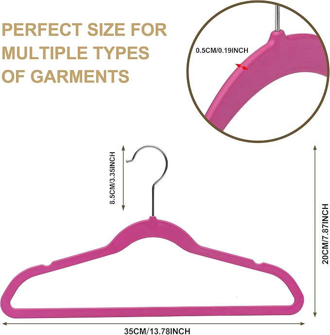 Quality Children's Plastic 30 Pack Non Velvet Non-Flocked Thin Compact Hangers Swivel Hook for Shirts Blouse Coats (Pink, 30) - Image 5