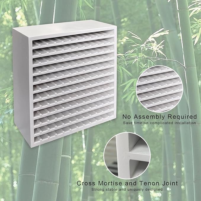 MinBoo Bamboo Art Supply Storage Rack - Wooden Marker Organizer for 144 Markers, Pens, Colored Pencils, Paint Brushes (White) - Image 3