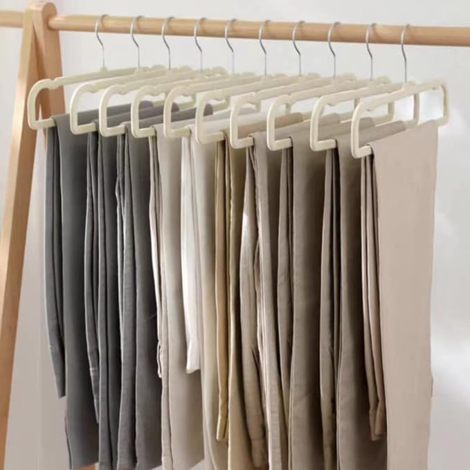 Pants Hangers Non Slip - 20 Pack Velvet Hangers for Closet - Thin Space Saving Clothes Hanger - Strong, Durable, Perchas Terciopelo with 360° Rotatable Hook for Jean, Tank Top, Bra, Shorts (Beige) - Image 9