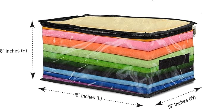 Covers & all Clear Storage Bag, Heavy Duty Clear PVC fabric, 20 mil, Multi-purpose organizer with zipper and handles (18" L x 13" W x 8" H, Pack of 3) - Image 2
