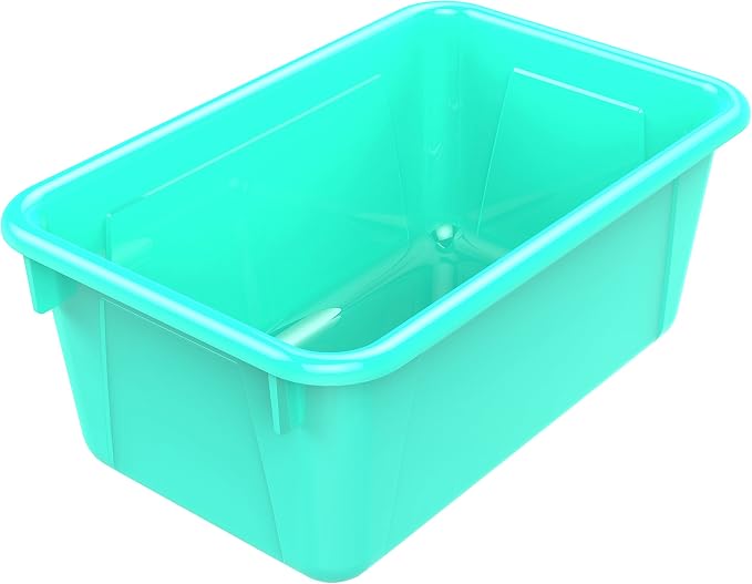 Storex Small Cubby Bins – Plastic Storage Containers for Classroom, 12.2 x 7.8 x 5.1 inches, Class Teal, 5-Pack (62420A05C) - Image 2