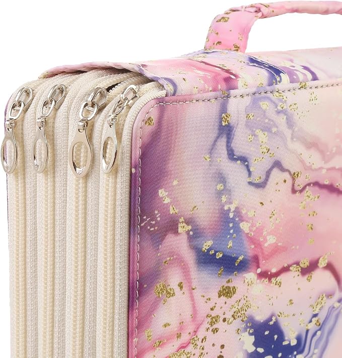 300 Slots Colored Pencil Case Organizer, 4 Layer Bag | Twill Oxford fabric,103 elastic loops,detachable handle,for travel,home storage,drawing tools,creative gifts - Image 5