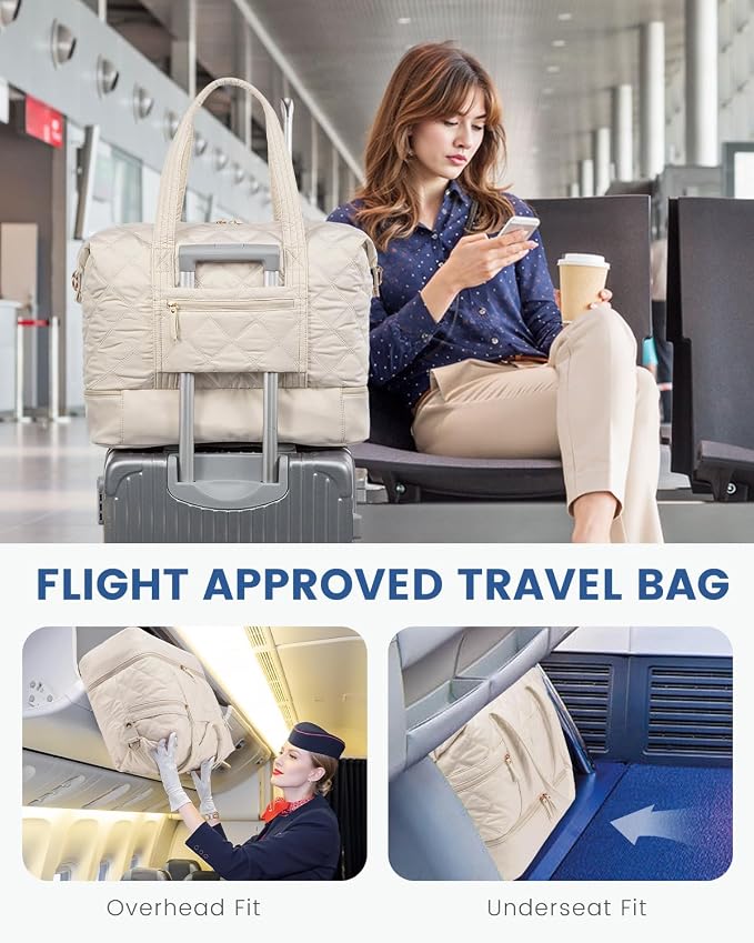 LOVEVOOK Large Travel Duffle Bag,Lightweight Weekender Bags for Women 56L | Shoe Compartment, Personal Item Travel Bag Carry On Overnight Bags for Women, Hospital Bag for Labor and Delivery - Image 3