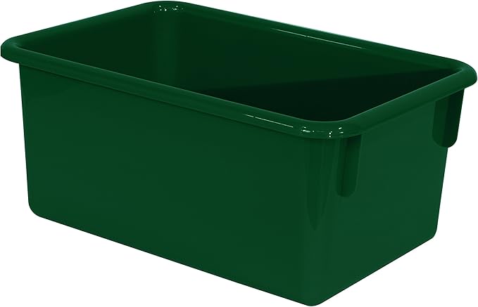 Wood Designs Cubby Storage Bin, Heavy Duty Plastic Containers for Kids Green Cubby Tray Set of 12 - Image 2