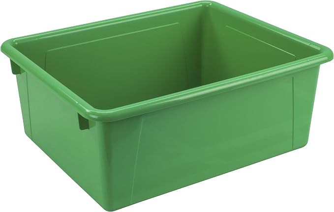 Storex Letter Size Deep Storage Tray – Organizer Bin for Classroom, Office and Home, Green, 5-Pack (62527U05C) , 10 x 13 x 5 Inches - Image 4