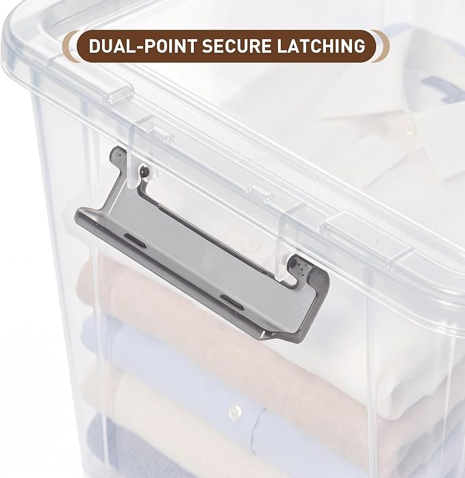 Citylife 58.1 QT Plastic Storage Bins with Latching Lids Stackable Storage Containers for Organizing Large Clear Storage Box for Garage, Closet, Classroom, Kitchen, 2 Packs - Image 3