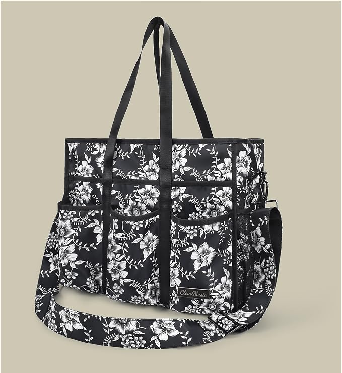 CLOUDMUSIC Large Tote Bag For Women Travel Nurse Teacher Work Waterpoof With Zipper Utility Everything Bags | Travel - Image 2